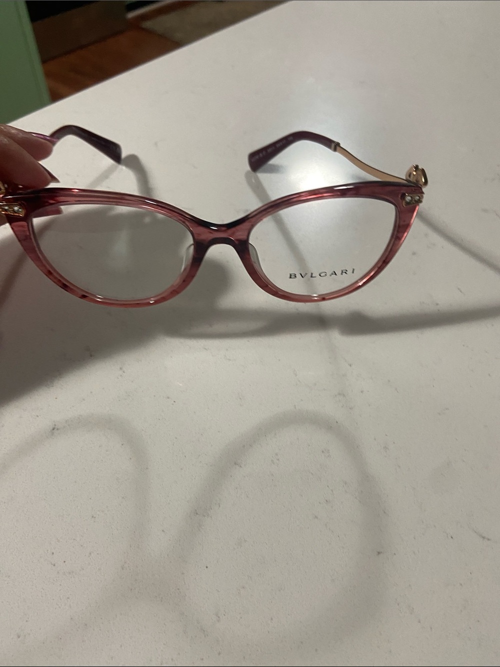 Bulgari Pink Cat-Eye Optical Glasses Frame